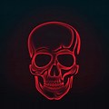 Neon Red Skull Wallpaper