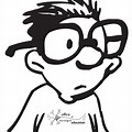 Nerd Cartoon Black and White