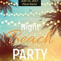 Night Beach Party Poster Background