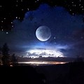 Night Sky Moon and Stars Wallpapers