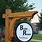 Outdoor Wooden Sign Post