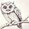 Owl On Branch Drawing