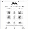 Old-Fashioned Picnic Word Search