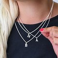 Old English Silver Initial Necklace