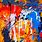 Orange Blue Abstract Painting