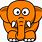 Orange Elephant Clip Art