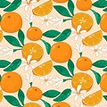 Orange Fruit Pattern Design Sketch