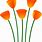 Orange Spring Flowers Clip Art