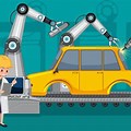 Automation Car Industry Cartoon