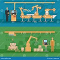 Automation Assembly Line Cartoon Image