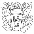 Autumn Coffee Shop Coloring Pages