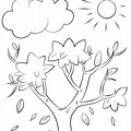 Autumn Forest Trees Coloring Pages