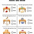 Above/Below Worksheet with Questions for Kids