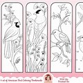 Adult Bird Coloring Bookmarks