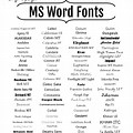 Aesthetic Font List Microsoft Word