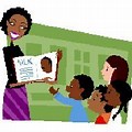 African American Teacher Supporting Students Clip Art