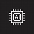 Ai Icon Vector Black Background