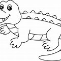 Alligator Cartoon Picture Black and White