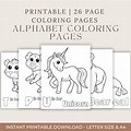 Alphabet Coloring Book with Sample at the Top of the Pageprintable