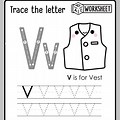 Alphabet Tracing Worksheets Letter V