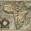 Ancient Africa Map Compass Drawing