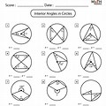 Angles in a Circle Worksheet Answer Sheet