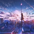 Anime Standing Look at City Wallpaper 4K