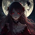 Anime Vampire Girl with Bat Wings