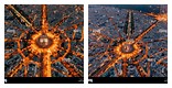 Arc De Triomphe at Night Aerial