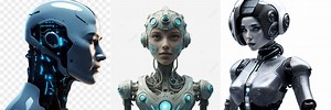 Artificial Intelligence Robot Female PNG