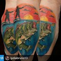 Aspen Fishing Sunset Tattoo