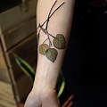 Aspen Leaf Line Work Tattoo