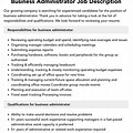 Business Administration Job Description