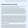 Business Ethics Case Study