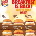 Burger King Breakfast Menu