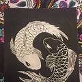 Butterfly Koi Fish Scratch Art