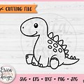 Baby Dinosaur Outline SVG