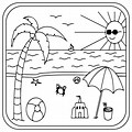 Beach Coloring Pages for Preschool