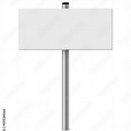 Blank Sign On Metal Post