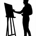 Black Man Painting Silhouette Clip Art