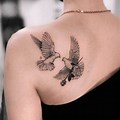 Black Bird Tattoo Back Shoulder