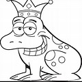 Black Cartoon Frog with a Crown