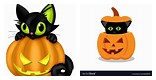 Black Cat and Pumpkin Clip Art Free