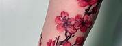 Black Cherry Blossom Tree Tattoo