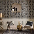 Black and Gold Art Deco Modern Wallpaper