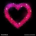 Black and Pink Heart Glitter