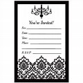 Black and White Birthday Invitations Free