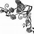 Black and White Flower Vine Clip Art Transparent