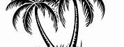 Black and White Palm Tree Art