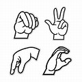 Black and White Sign Language Clip Art